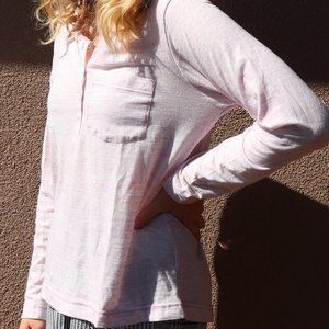 Long sleeved shirt- half button down